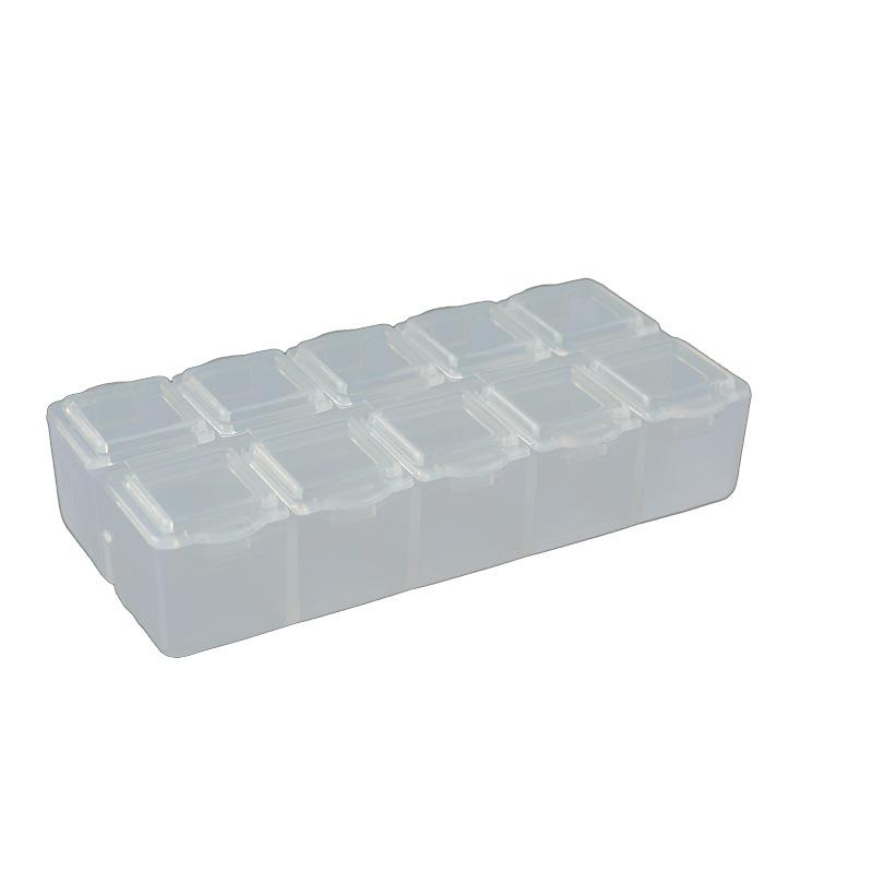 Small Double-row 10-grid Manicure Phone Case with Diamond and Independent Lid Storage Box