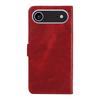 For iPhone 17 Air Leather Case Geometric Line Design Wallet Phone Cover with Wrist Strap