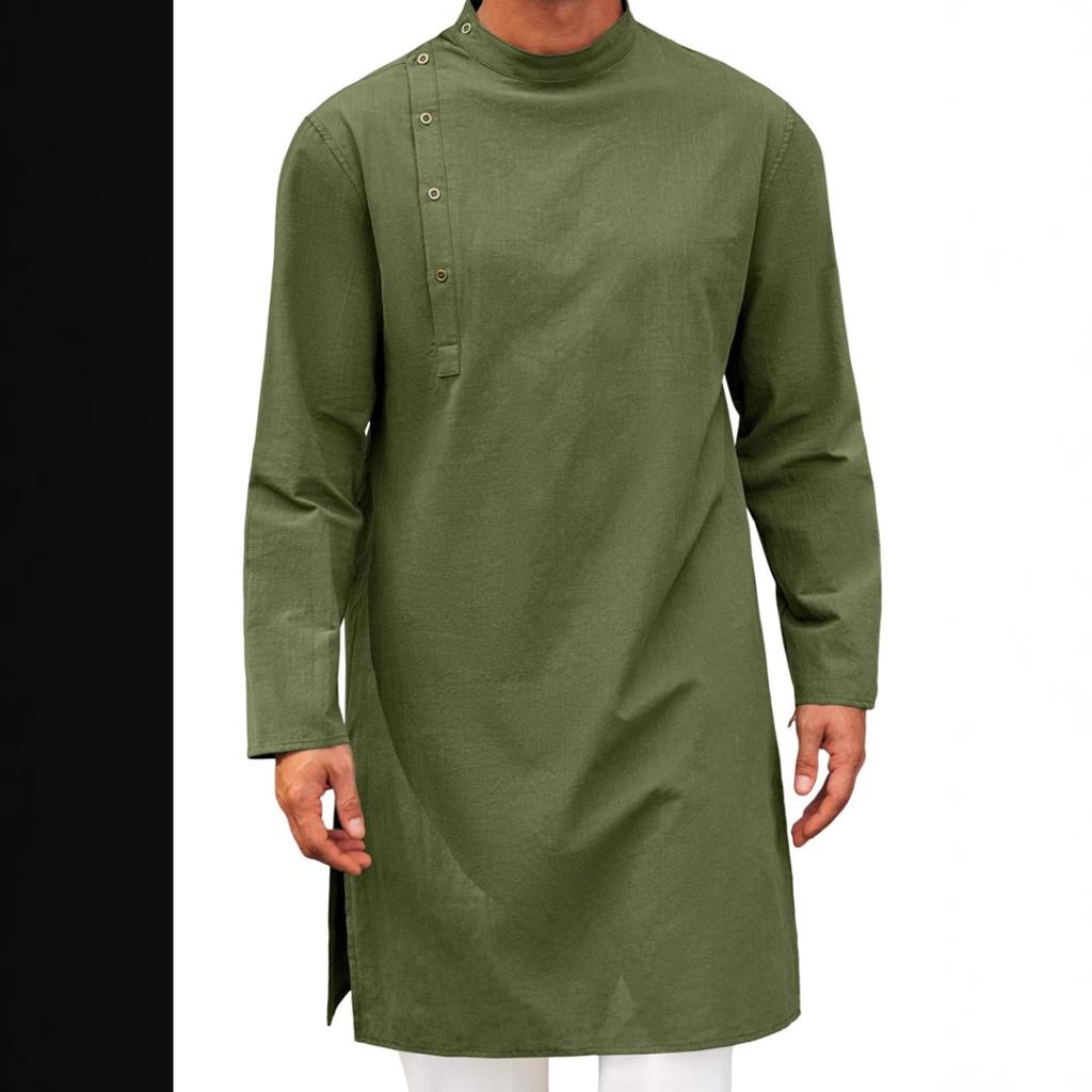 Mens Arabic Style Thobe Minimalist Long Robe Fashionable Islamic Clothing Loose Fit Casual Wear For Muslim Daily Wear