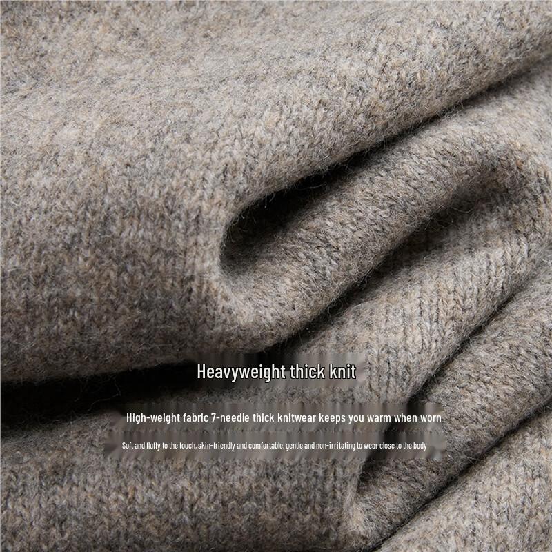 Giordano Men's Designer Mock Neck Half-Placket Blended Knit Sweater