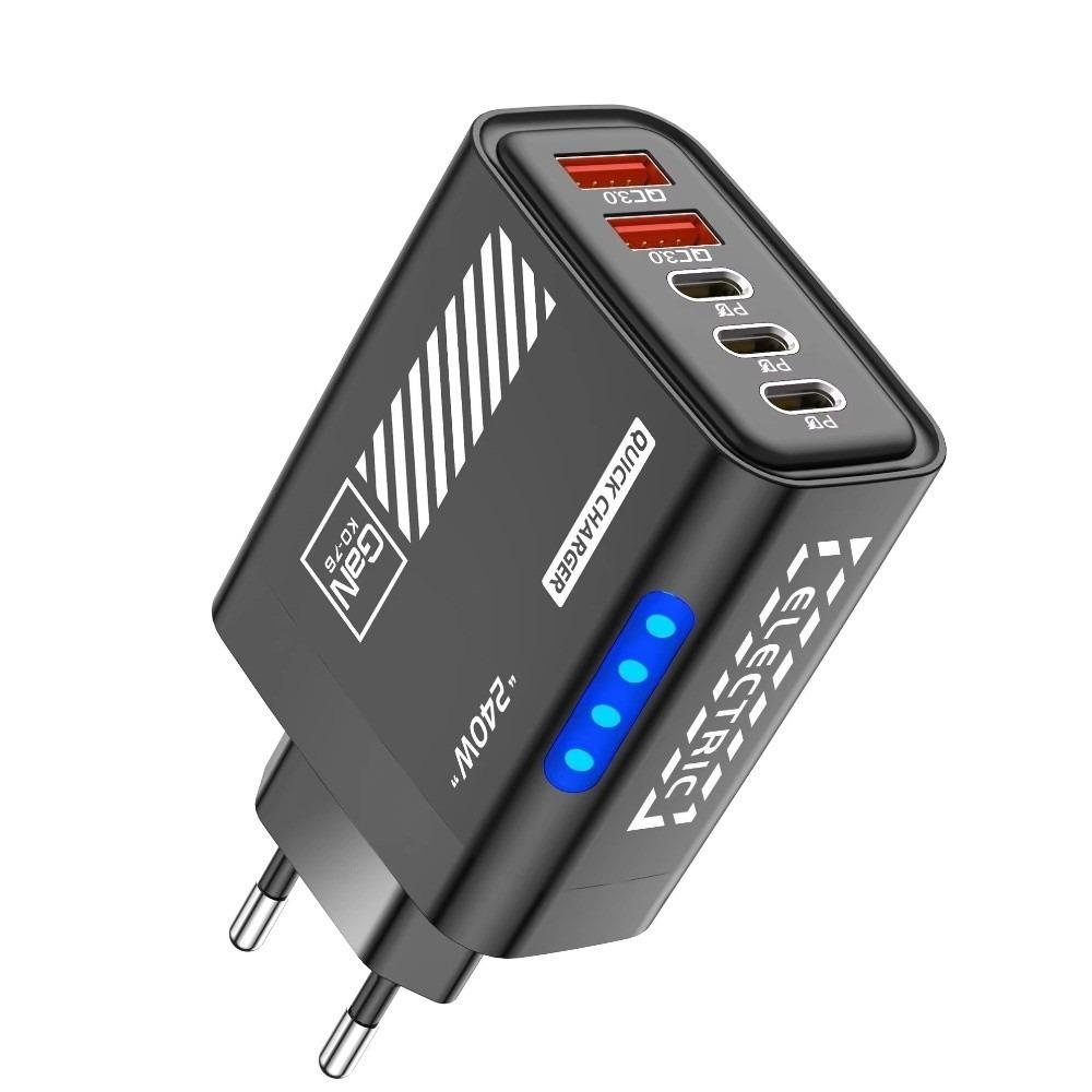 240W GaN Charger Adapter 5 Port Desktop Charger Adapter 3PD 2USB Fast Charger Adapter Home Use