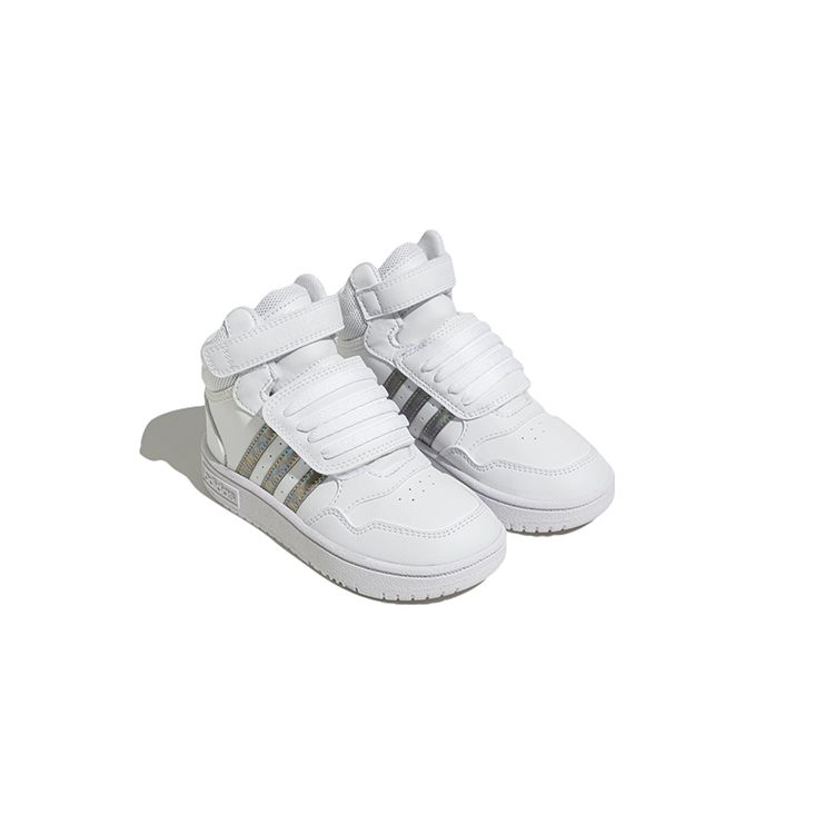Adidas Hoops Mid 3.0 Ac Synthetic Leather Durable High-Top Sneakers Baby Sneakers White HP2660