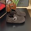 Woolen thick-soled snow boots for women's winter new inner height increase, piled and thickened one-pedal thermal cotton shoes
