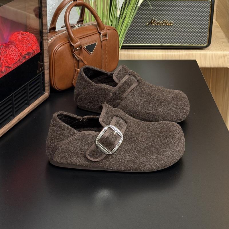 Woolen thick-soled snow boots for women's winter new inner height increase, piled and thickened one-pedal thermal cotton shoes