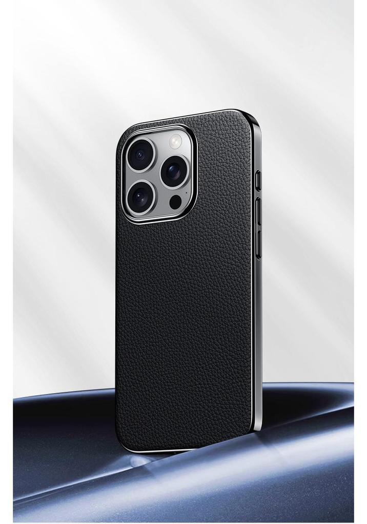 Metal Lensli ve Kaplamalı Yüksek Kalite Koruyucu Kılıf ile iPhone 15 için Apple 16Pro Max Orijinal Deri Telefon Kılıfı