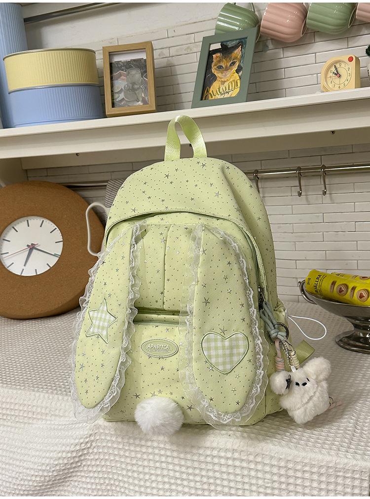 Schoolbag new rabbit ear three-dimensional schoolbag Korean girl milk waxy gentle feeling travel versatile leisure travel backpack
