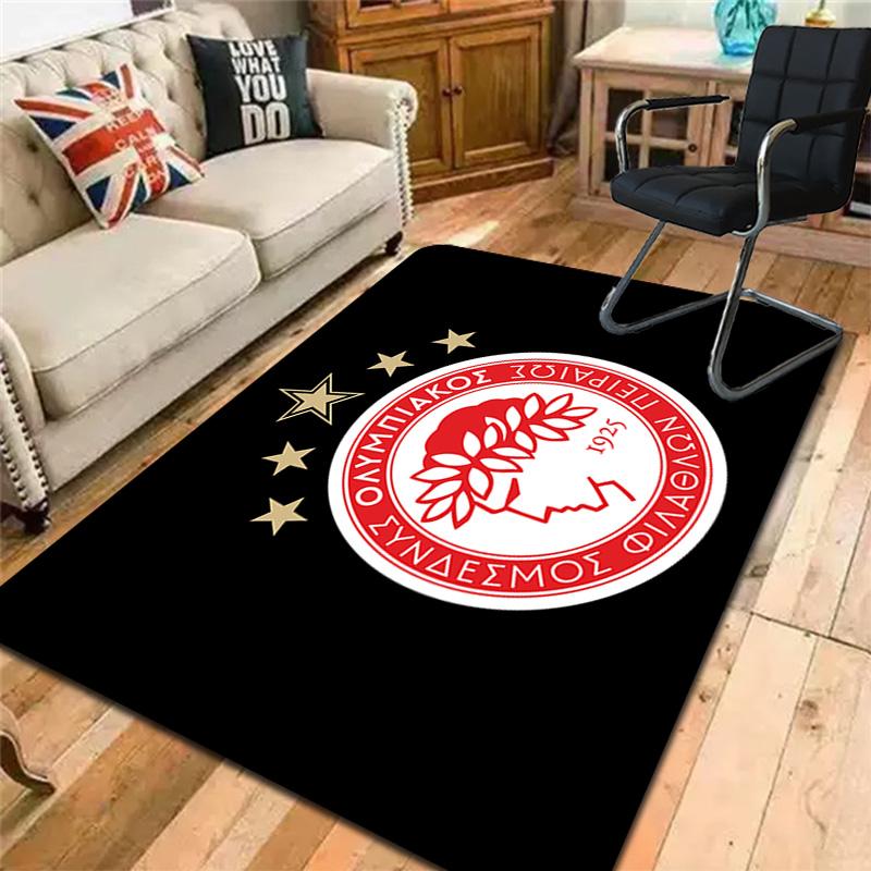 Olympiakos Piräus Muster Teppich Fußmatte für Wohnzimmer oder Schlafzimmer Weicher und Bequemer Teppich ein Geschenk für Geburtstag und Feiertag.