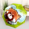 1pc Red Panda, Flower Automatic Open/close Folding Umbrella, Compact Portable Travel Umbrella, Perfect Birthday/Christmas, Cute Umbrella, Du