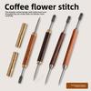 Latte Art Needle Tool with Carved Rosewood Handle Professional Coffee Decorating Pen for Baristas