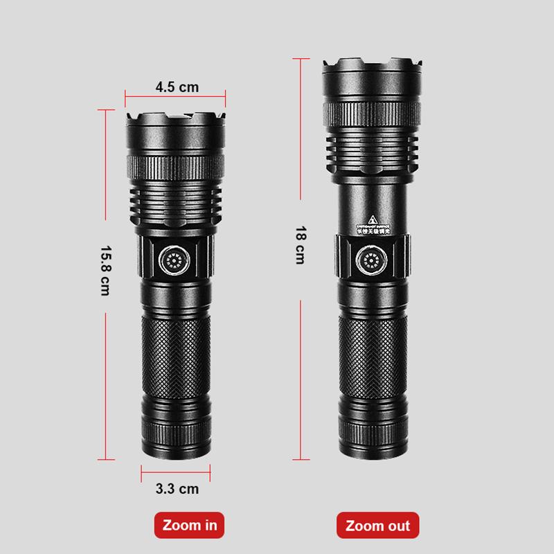 15000mah Most Powerful Led Flashlights High Power LED Flash Light Spotlights Torch Portable Lighting Built-in Battery