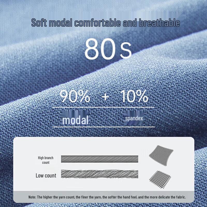 Jianjiang Men's 80s Modal Seamless Antibacterial Boxer Briefs - 3 Pack