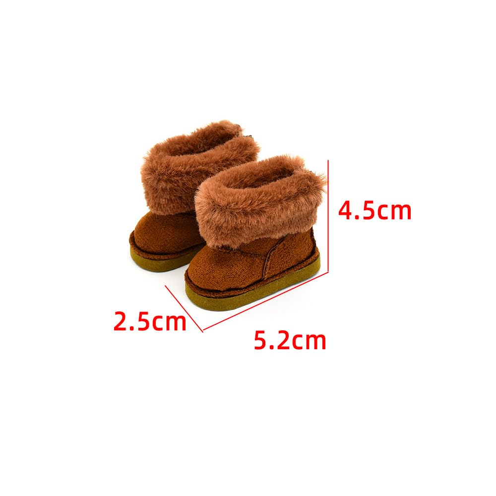 niannyyhouse 20cm Plush Snow Boots 16 BJD 30cm Jointed Doll Shoes Length approx. 5.2cm Dress-up Accessories (a-3)