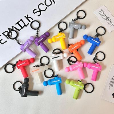 Mini Soft Rubber Fascia Gun Keychain: Sports Fitness Backpack Pendant & Souvenir Gift