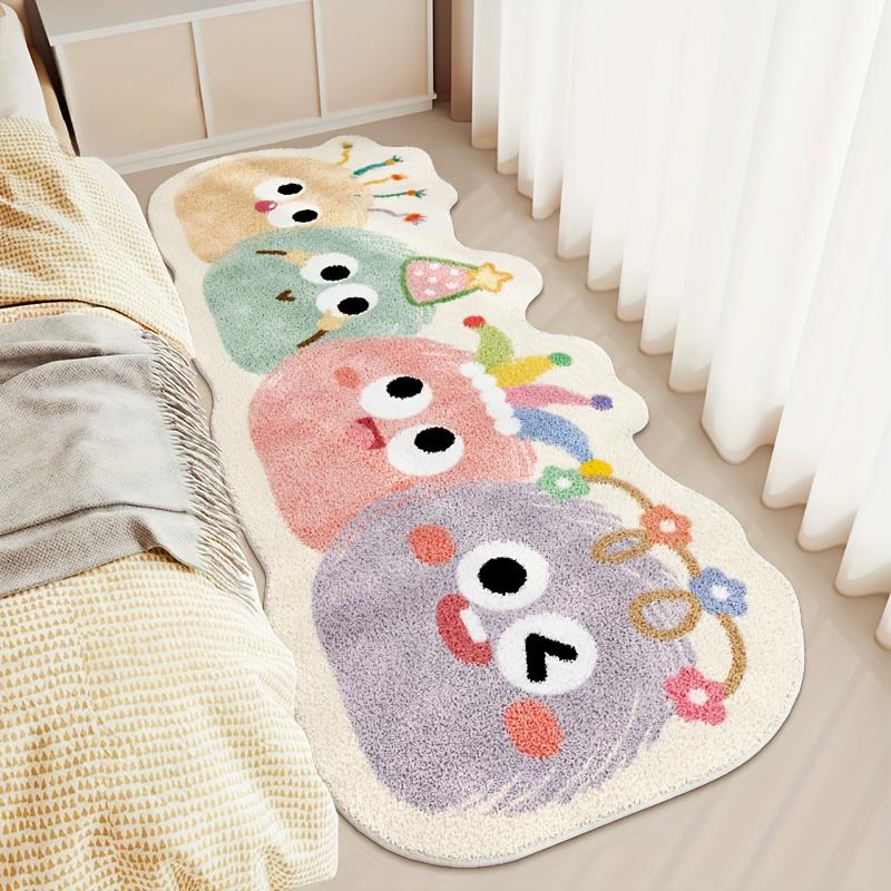 Cute Cartoon Carpet Long Carpet Rug Live Room Bedroom Bedside Blanket Welcome Mat Absorbent Bathroom Mat Home Decoration