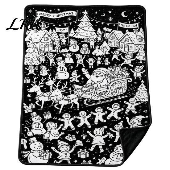 Customizable Souvenir for Birthdays Christmas DIY Coloring Blanket Adults And Kids, Color Your Own Blanket, 59" x 51" Soft Cozy Polyester Couch Cover