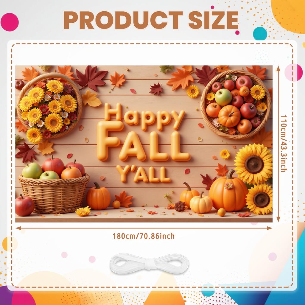Harvest Banner Wooden Background Party Decoration Seasonal Banner Rustic Fall Decor For Autumn Festival Party Background