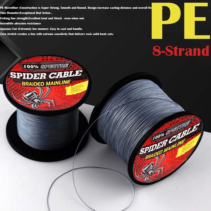 9 Color 8 Strand 100-1000M 12-300LB Super Strong PE Spectra Braided Fishing Line