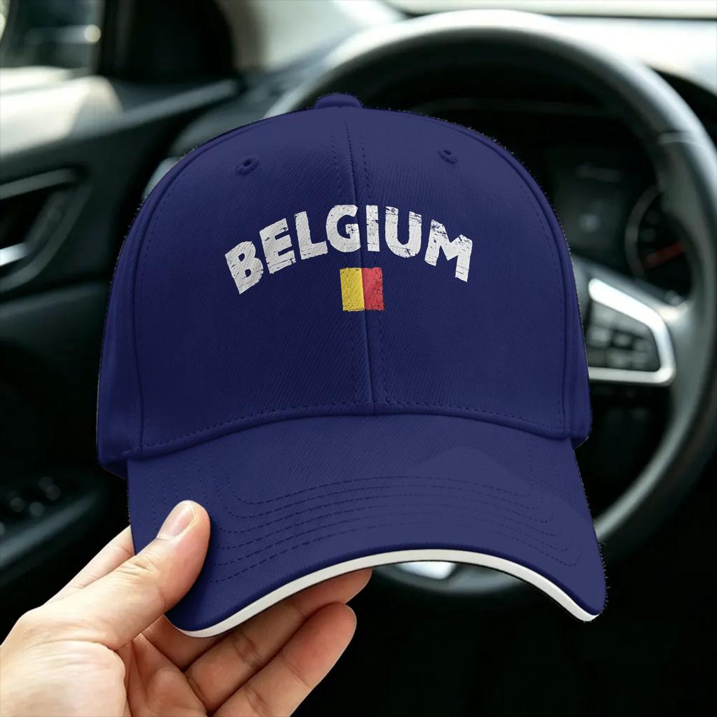 Belgium flag soccer Casual Baseball Cap  Kpop Rock Trucker Hat Summer Dropshipping FeUnisex Unisex Fitted Retro Baseball Caps