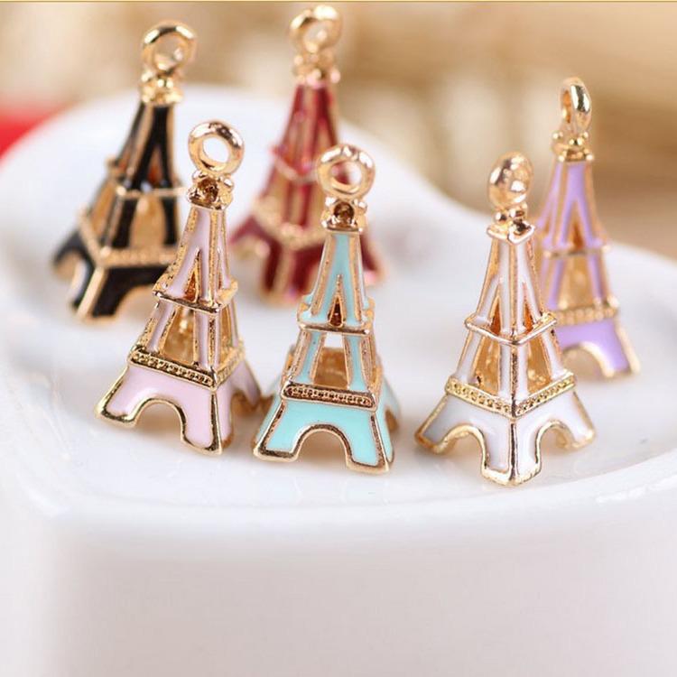 Korean Style Eiffel Tower Oil Drip Pendant Bracelet