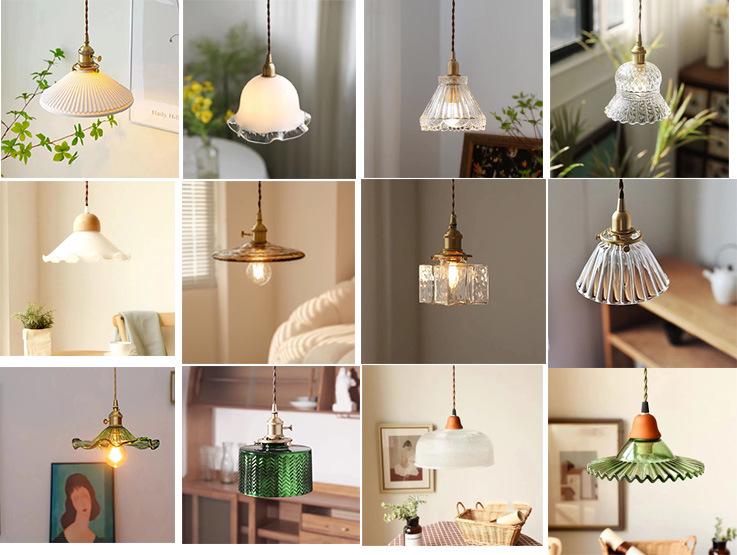 Vintage Französischer Retro Glas Kronleuchter: Dekoratives Licht für Wohnzimmer, Schlafzimmer, Flur oder Esszimmer