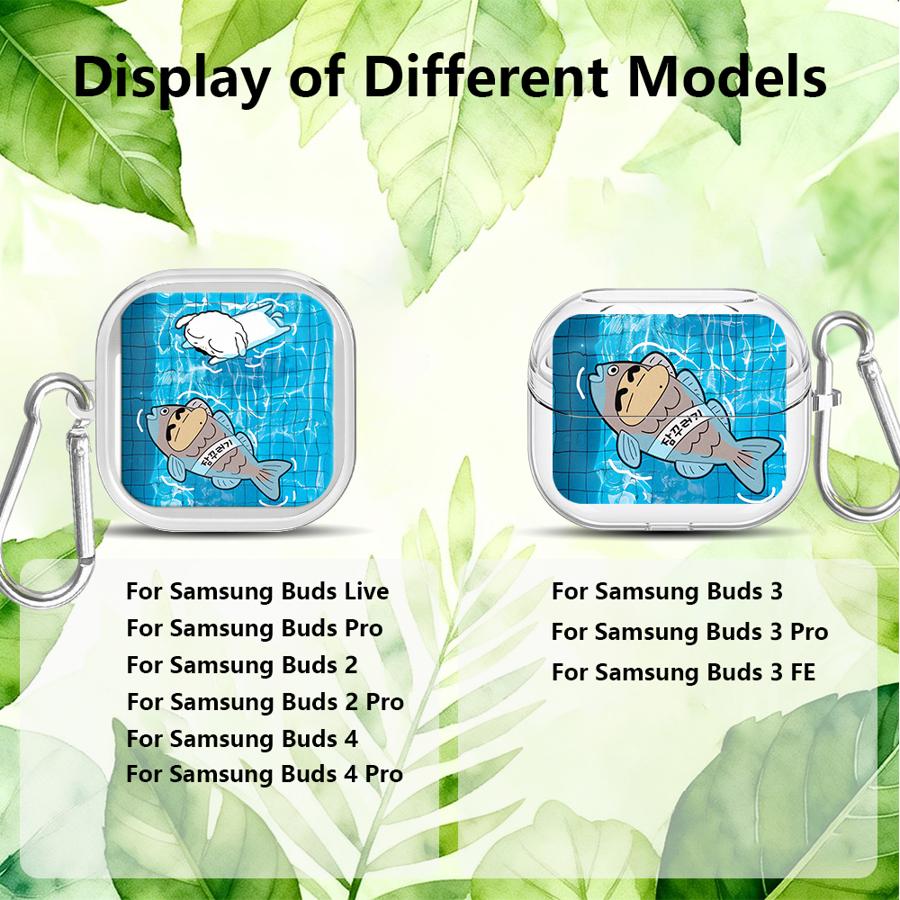 Crayon Cute Shinchan Case For Samsung Galaxy Buds 2Pro Live 4 Pro 3Pro 2 4Pro 3 FE Clear Earphone Cases Cover With Hook