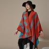 Knitted Wool Double-Sided Shawl Cape Jacket Women'S Fringed Shawl To Keep Warm