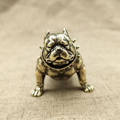 Stary Czysty Miedź Buldog Francuski Posąg Biurko Ozdoba Dekoracja Rękodzieło Akcesoria Metal Mosiądz Urocze Figurki Psów Wystrój Domu