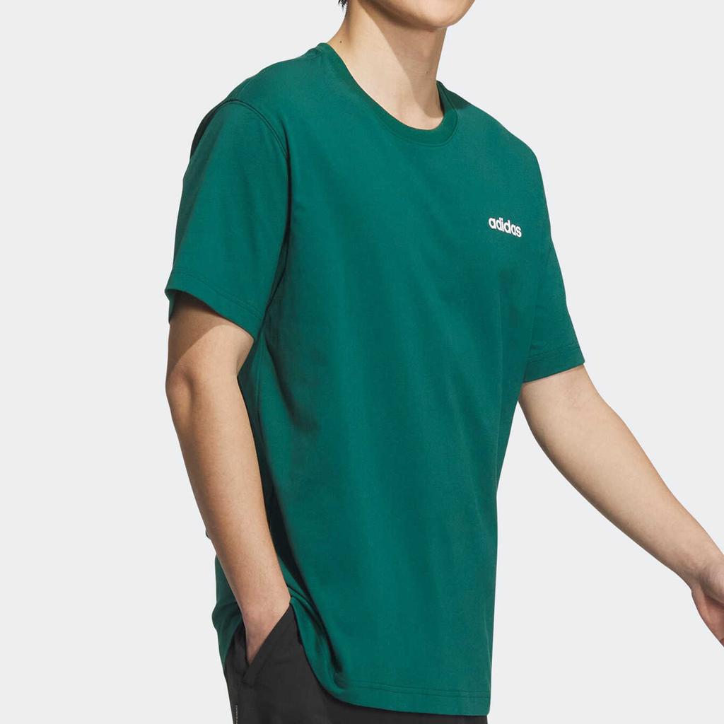 Adidas Solid Color Crew Neck Short Sleeve T-Shirt Men Tops Green JF3217