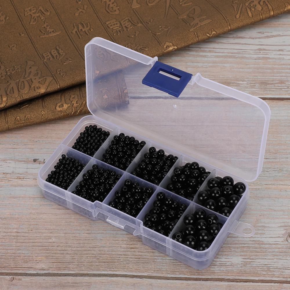 1380pcs All Black Doll Eyes 3-8mm Animal Doll Toy Doll Accessories Plastic Eyes  Doll Making