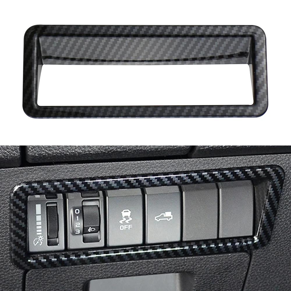 For Isuzu D-max Dmax 2021 2022 2023 Head Light Lamp Switch Panel Cover Trim Caron Fiber Decoration Sticker Interior Accessories