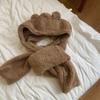 3 In 1 Plush Scarf Hat Gloves Earmuffs Fleece Scarves Hat Sweet Bear Ear Plush Beanie  Autumn