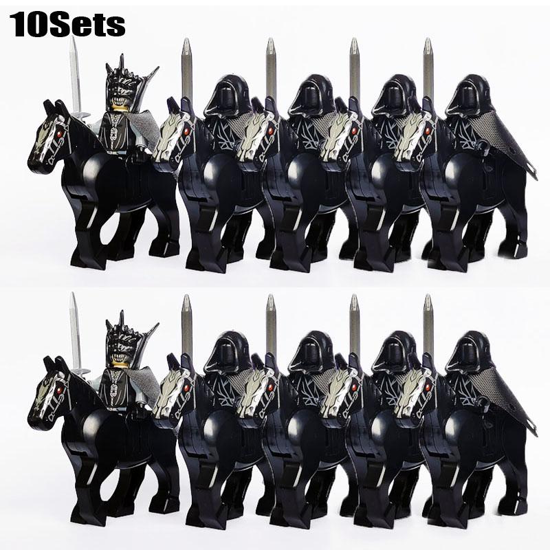 10 sets MOC Thrones Robert Baratheon Gendry Halberd Guards Military soldier with Horse Minifigrine Building Block Toys for Kids