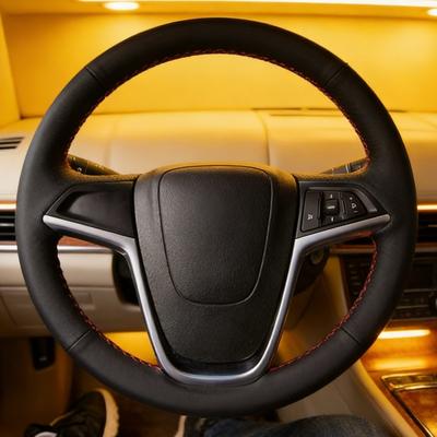 Car Steering Wheel Cover 2012 Zafira Tourer Astra (J) 2010-2015 Hand Sewn Leather Steering Wrap Cover For Opel Ampera
