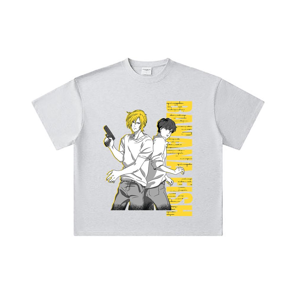 260 GSM Double Yarn 32 Count 100% Cotton Banana Fish V1 Print Unisex Heavy Cotton T Shirt… More