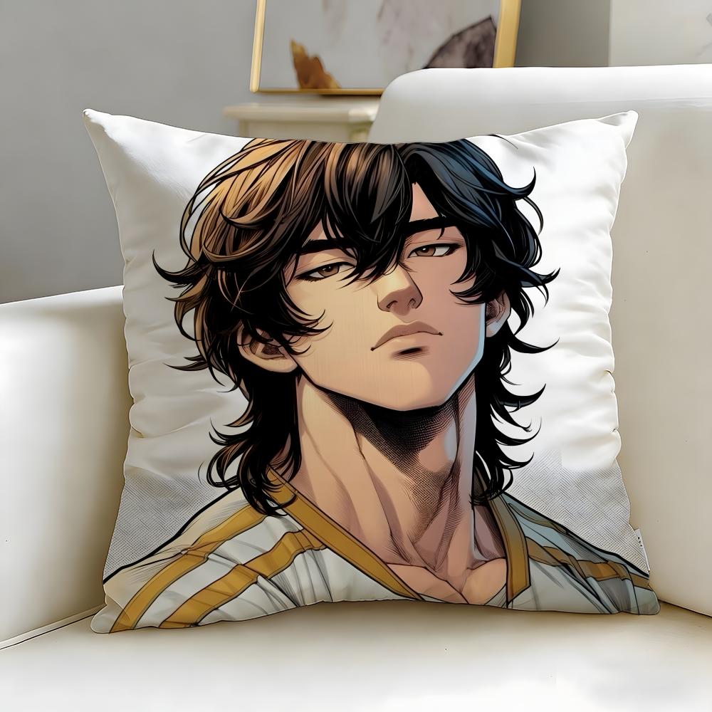 Popular Anime Kengan Ashura Cushion Cover Soft & Easy-Wash Pillow Case – Versatile for Couch, Bed, Travel and Office
