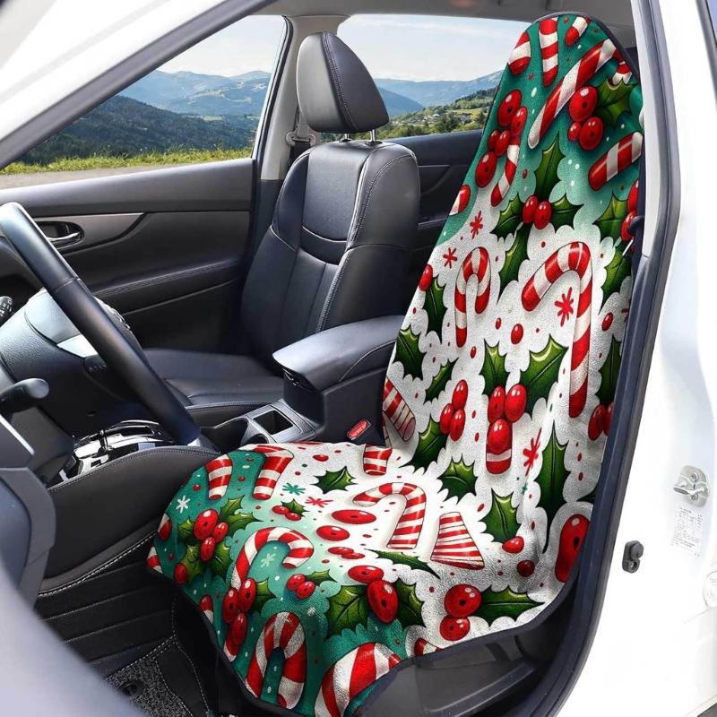 Beach Travel Front Seat Towel Sleeve , Absorbent Car Seat Cover with Hooded Top, Washable Full-Cover Form for Drivers