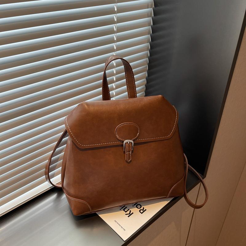 

Women s bag niche design bag winter new backpack women s portable bucket bag casual simple going out backpack коричневый