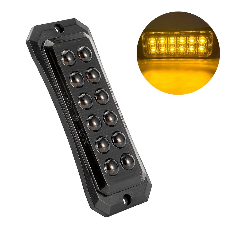 4/8/12 LED Truck LED Side Marker Light Strobe Flash Warning Light 12-24V Waterproof Lens Light for Trucks & Trailers