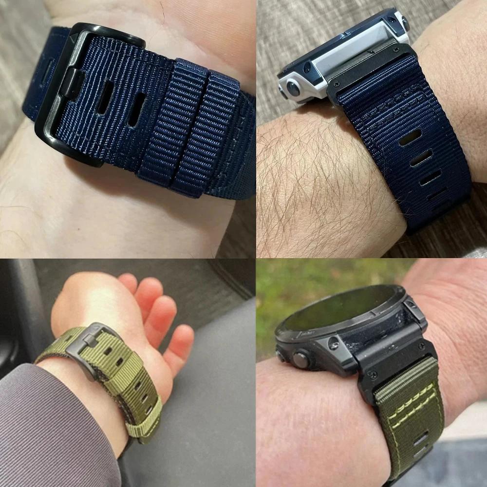 Nylon 26/22mm Strap for Garmin Fenix 8 Pro 7X 7 6X 6 5plus/Forerunner 970 965 Quickfit Watch Band Instinct 3/Epix Pro Bracelets