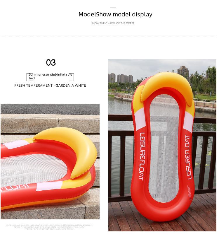 Inflatable Floating Hammock with Armrests & Backrest - Outdoor Mesh Recliner for Adults