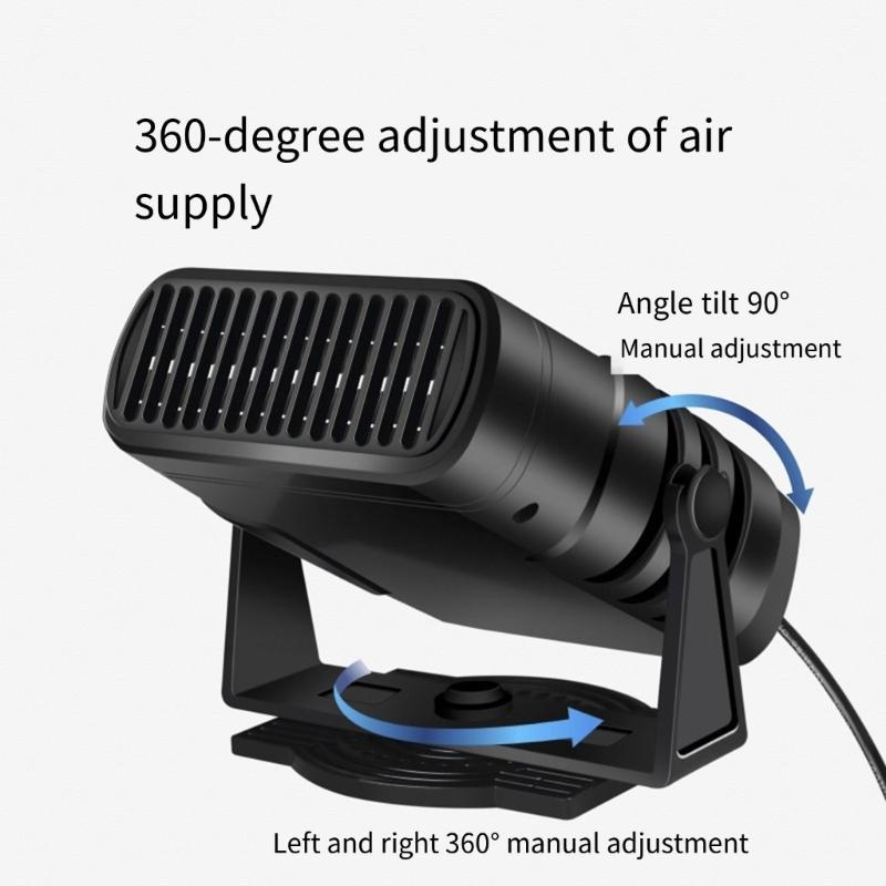 Car Heater & Defogger Small 12V/24v Vehicle Heater and Windshield Defroster for Efficient Winter Driving Safety