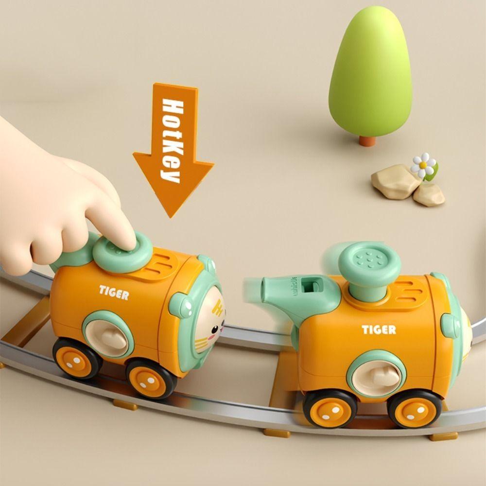 Inertia Toy Car Press To Change Face Whistle Train Crash Resistant Whistle Train Toy  3 Years Old +