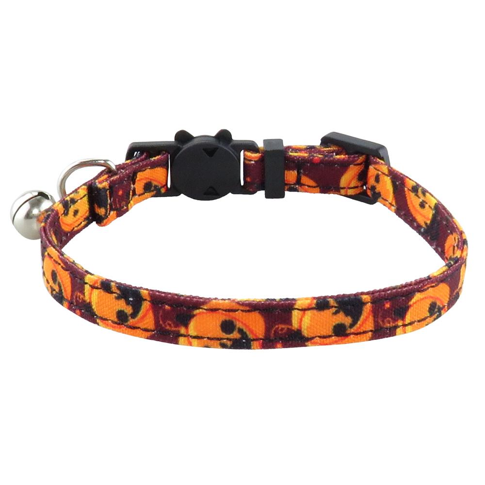

Pet Collars Halloween Pumpkin Bat Webbing Cat Collar Bow Adjustable Cat Collars with Bell for Kitten and Puppy Pet Accessories оранжевый