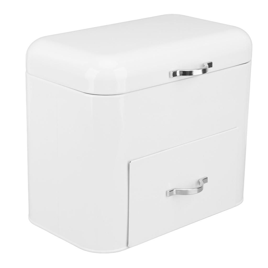 Iron Bread Box 2 Shelves Large Capacity Large Farmhouse Bread Container for Bread Bagels