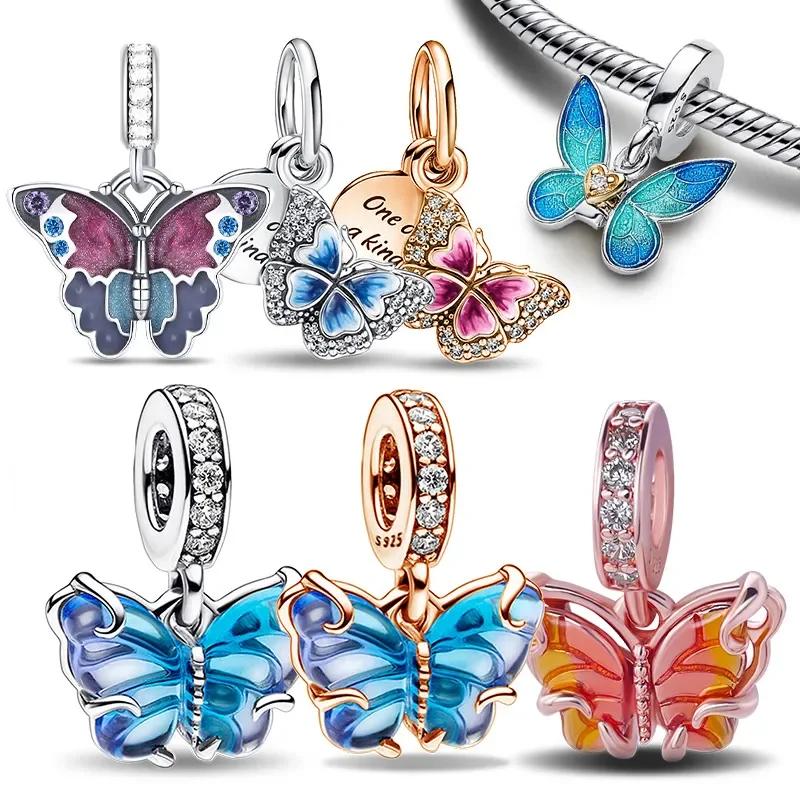 copper Colors Colorful Butterfly Dragonfly Charm Bead Charms Bead Charms Compatible With Authentic Bracelets Do It Yourself Fine Jewellery Gift for Wo