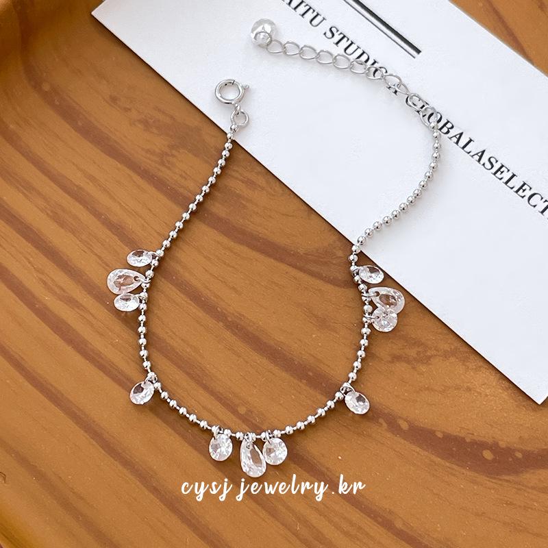 Cui Yan S925 Sterling Silver Korean-Style Galaxy Tear Bracelet for Women - 2025 High-End Jewelry Gift 925 Sterling Silver