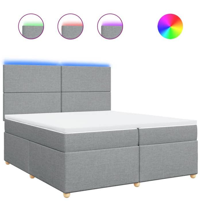 VidaXL Sommier à lattes de lit avec matelas Gris clair 200x200cm Tissu 3293680
