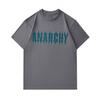 Men's 100% Cotton Crew Neck Short Sleeve T-Shirt, Casual Anarchy Spiky Gothic Text Print Breathable Soft Summer Everyday Tee for Daily Wear