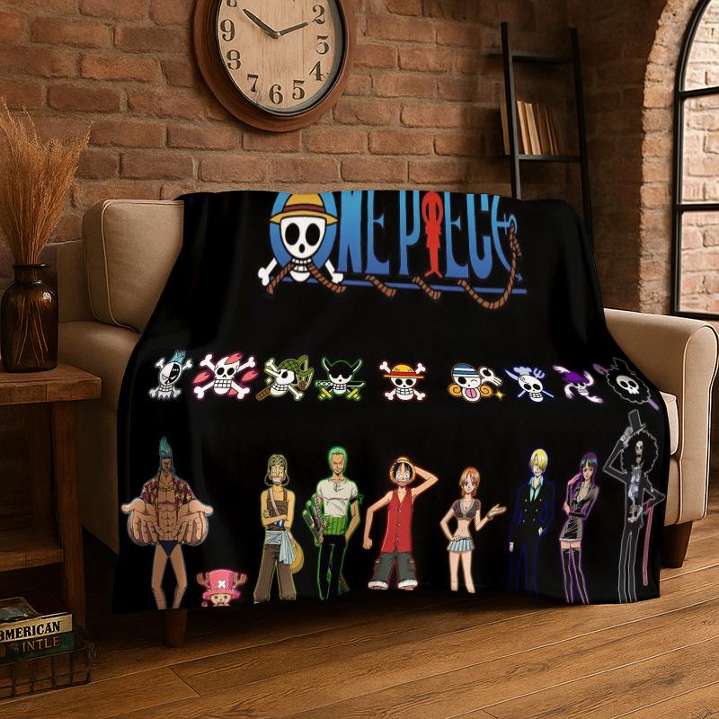 

Anime Zoro One P-Piece Cartoon Flannel Blanket Soft Warm Throw Blanket for Bedroom Living Room Bed Travel Camping Picnic Kid 75x90cm