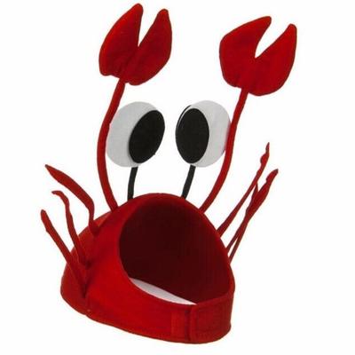 1Pc Cute Red Festival Costume Christmas Red Lobster Hat Funny Lovely Crab Hat Adult Children Party Cap Children Gift